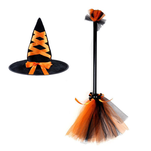 Arrival Dark Halloween Essential: Girls’ Witch Wand and Hat Set for