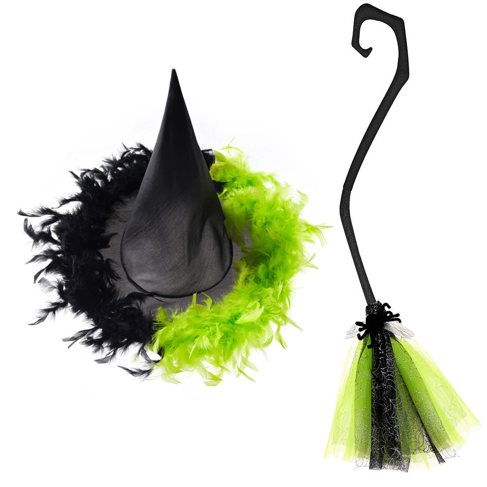 Arrival Dark Halloween Essential: Girls’ Witch Wand and Hat Set for