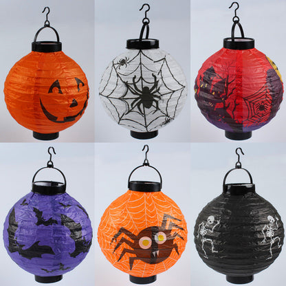 Halloween Handheld Halloween Pumpkin Paper Lantern Hanging Light-Up