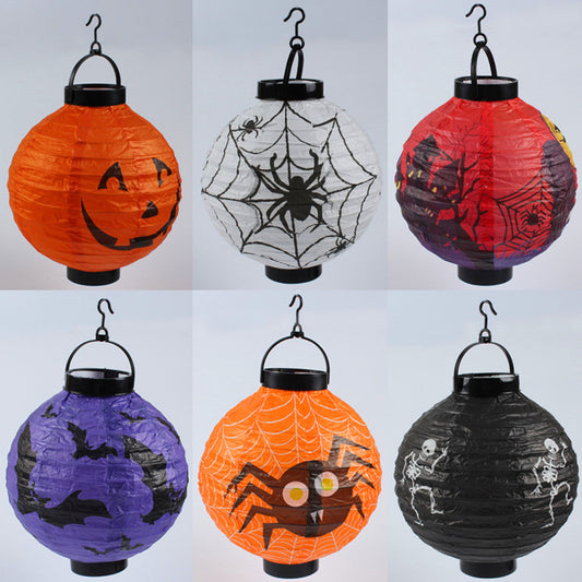 Halloween Handheld Halloween Pumpkin Paper Lantern Hanging Light-Up