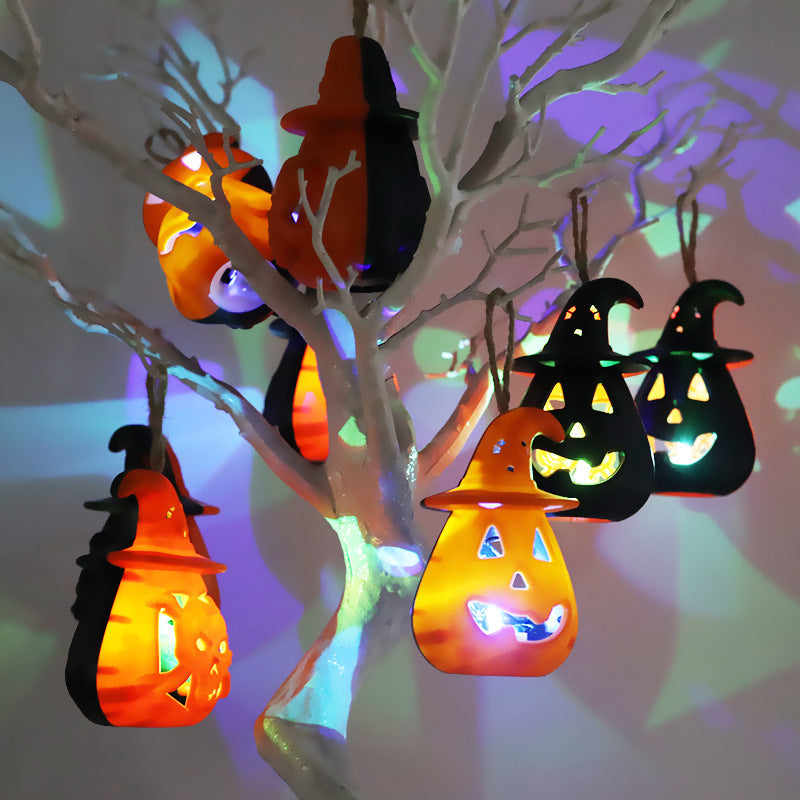 Halloween Handheld Horror Decorative Skull Candle Light 4 pieces Set