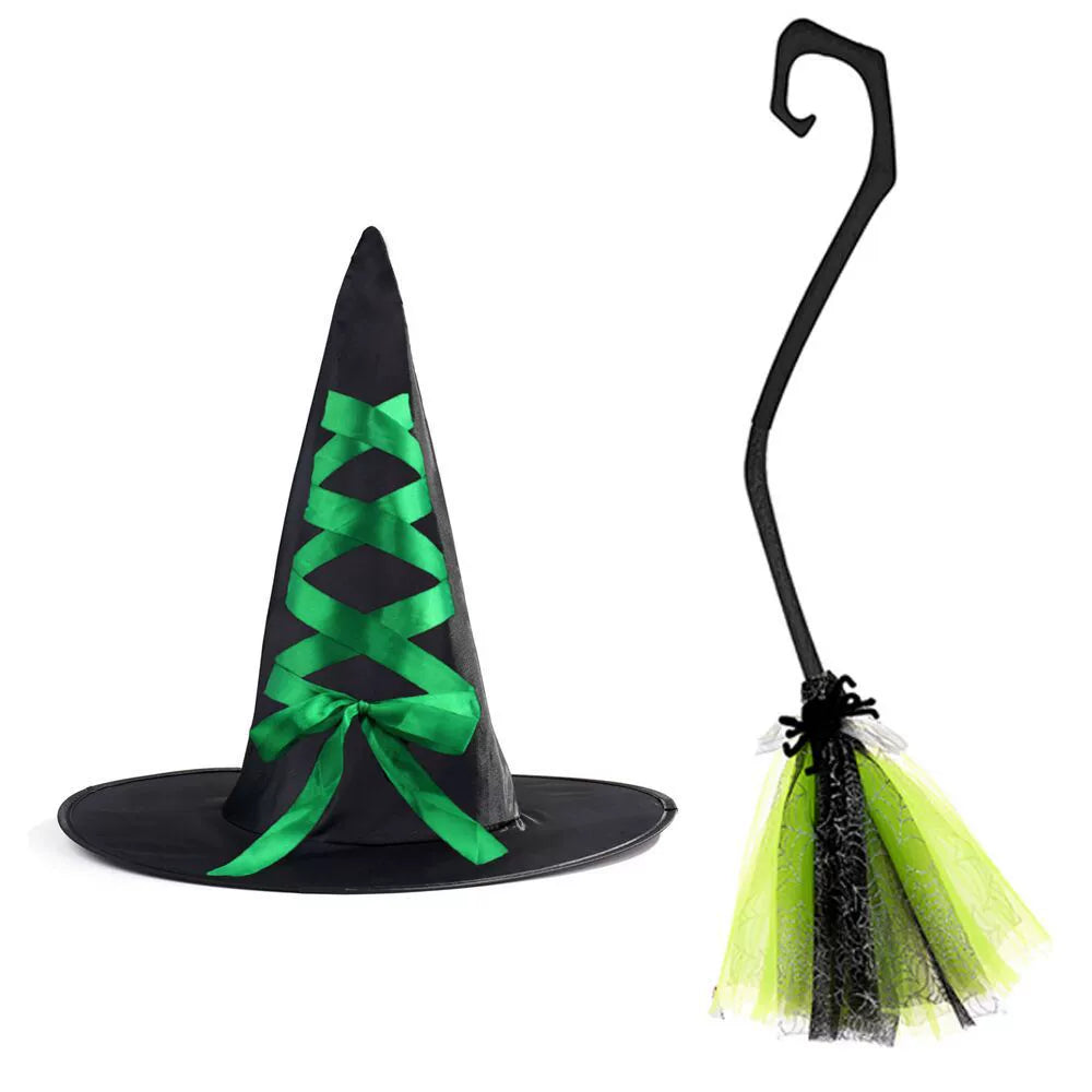 Arrival Dark Halloween Essential: Girls’ Witch Wand and Hat Set for