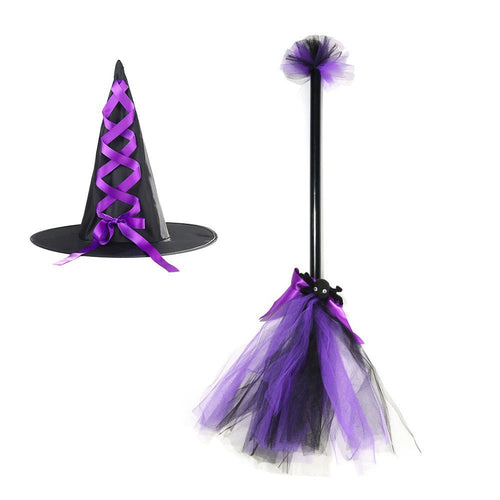 Arrival Dark Halloween Essential: Girls’ Witch Wand and Hat Set for