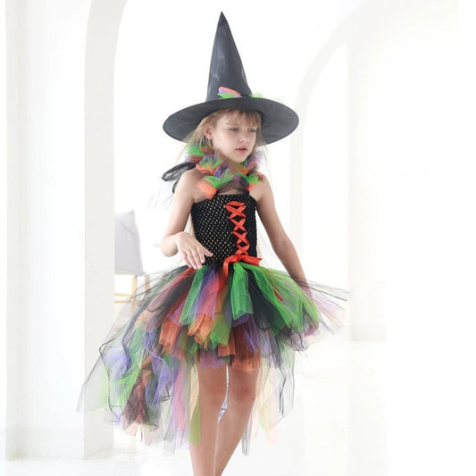 Arrival Dark Witch Costume Set for Girls – Halloween Tutu Dress with